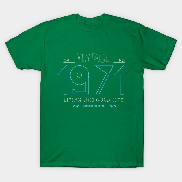 49th Birthday T-Shirt - Vintage 1971 T-Shirt by Reshartinc